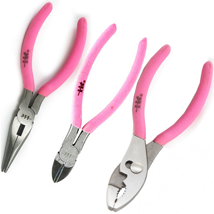 3 X Ladies Pliers 6" Slip Joint Long Nose Diagonal Wire Cutter Jewelry Tool Set