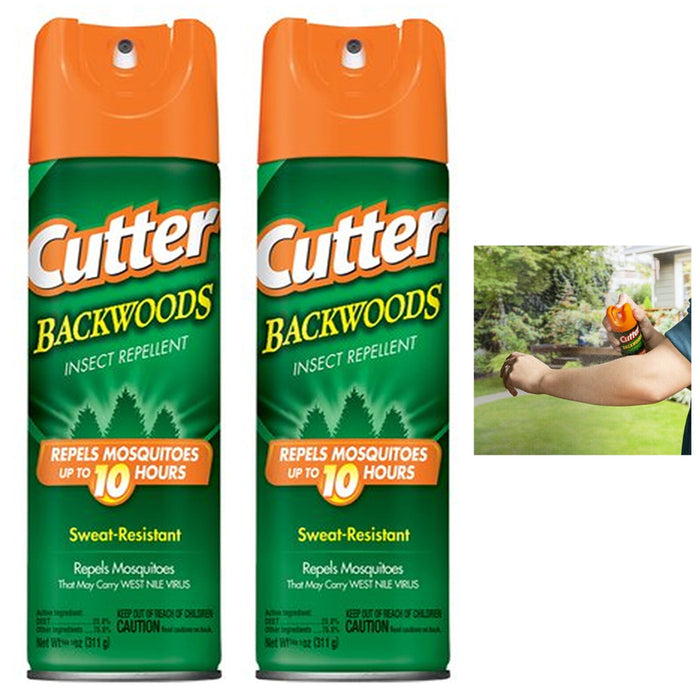 2PC Cutter Backwoods Insect Mosquito Repellent Aerosol Spray Sweat Resistant 6oz