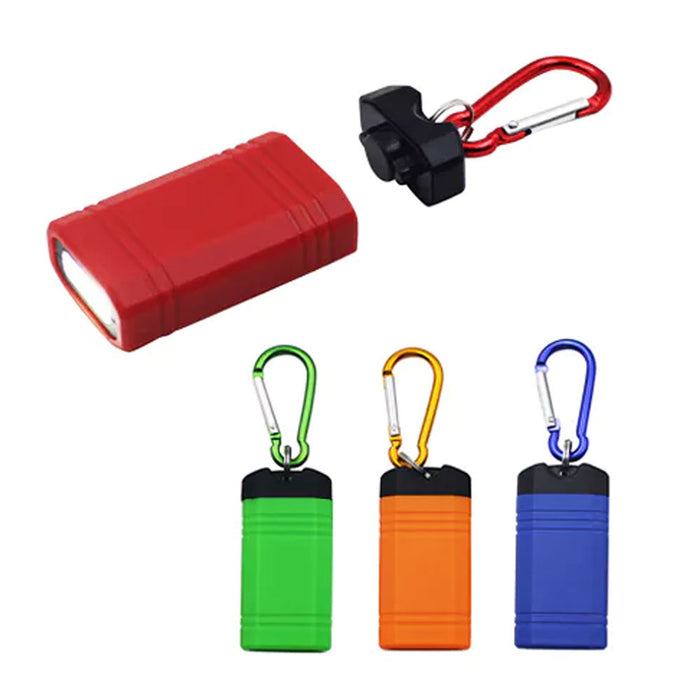 Portable Flashlight Key Ring COB LED Magnetic Keychain Camp Work Light Carabiner