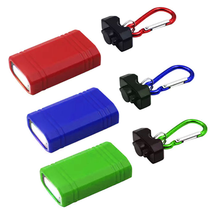3 Portable Flashlight Camping COB LED Keychain Torch Handy Light Lamps Carabiner