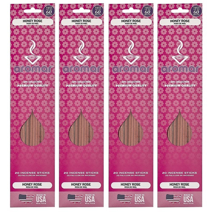 80 Pc Honey Rose Incense Sticks Scented Fragrance Hand Dipped Aroma Therapy