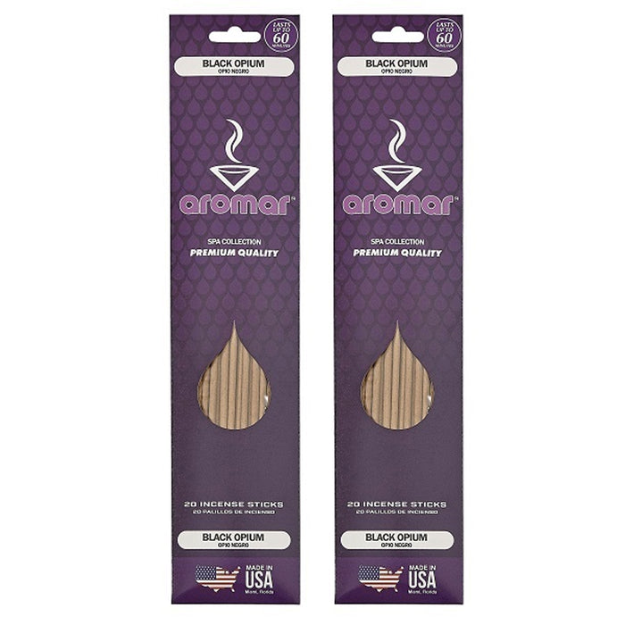 40 Natural Incense Sticks Black Opium Scented Air Fragrance Hand Dipped Burning