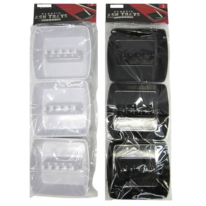 6 Pc Square Ashtray Butt Extinguish Ashes Holder Plastic Ash Tray Home Bar 3.7"