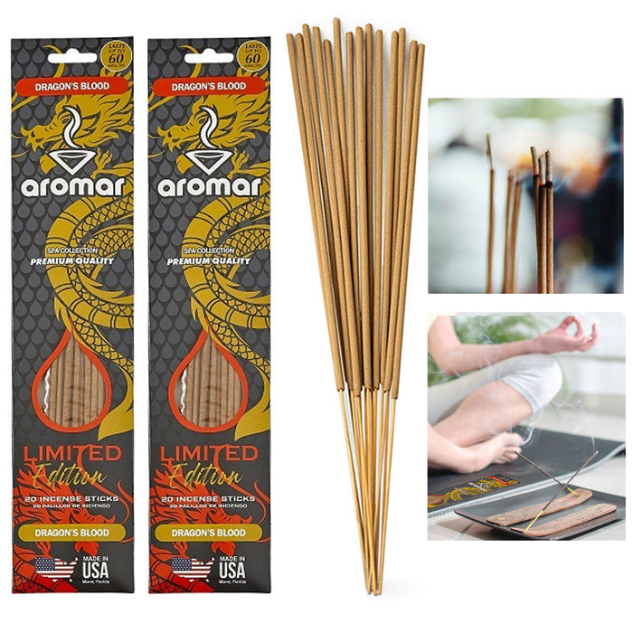 40 Pc Incense Sticks Dragon's Blood Scent Fragrance Hand Dipped Aroma Therapy