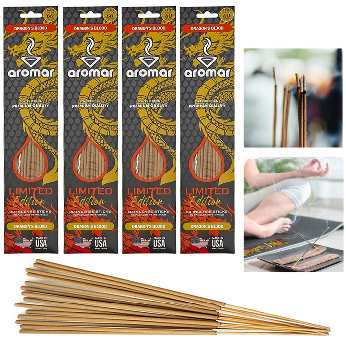 80 Pc Dragon's Blood Incense Sticks Scented Fragrance Aroma Therapy Hand Dipped