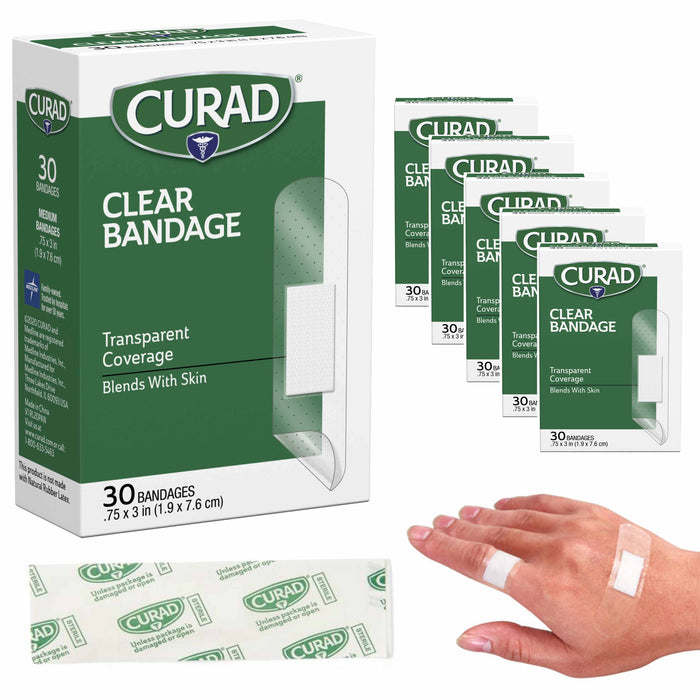 180 Ct Clear Bandages Sheer Dressing Heal Wounds Transparent Adhesive Sterile 3"