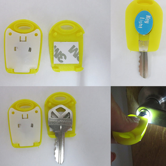 1 Key Cover LED Bright Light Keychain Torch Flashlight Keyring Case Cap New !