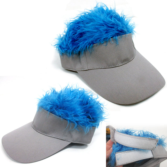 Flair Hair Visor Hat Golf Wig Cap Fake Adjustable Gift Novelty Party Custome Gag