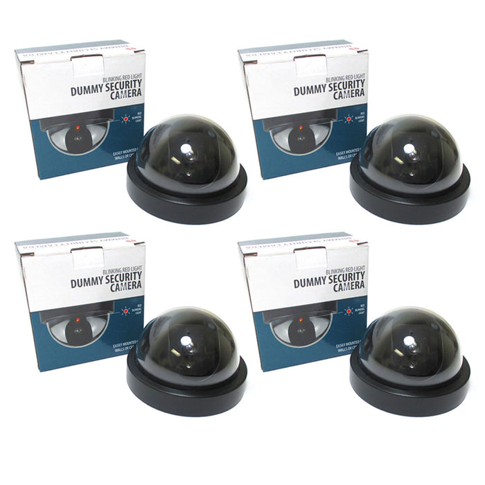 4 Fake Dummy Surveillance Security Camera Dome LED Sensor Flashing Light Blink