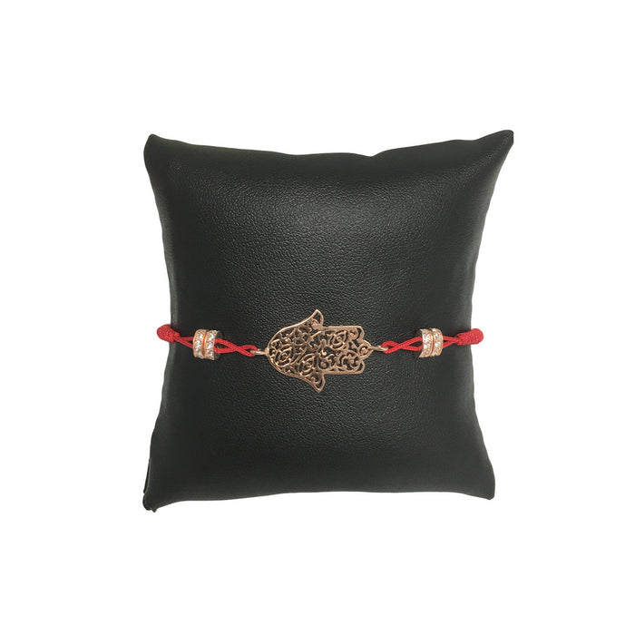 Gold Hamsa Bracelet Kabbalah Fatima Hand Pendant Red String Bangle Charm Protection