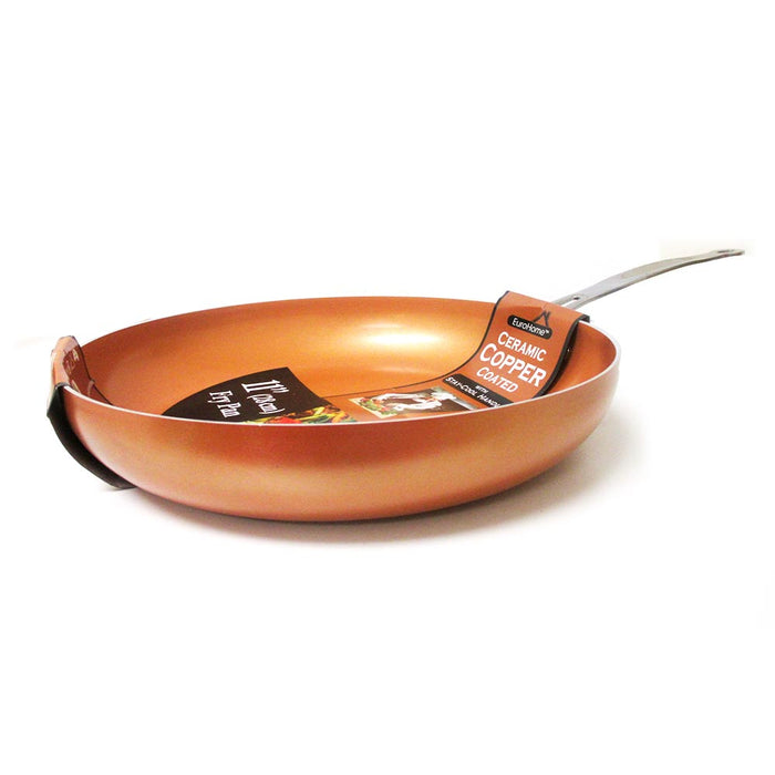 3 Ceramic Copper Coated Non Stick Fry Pan Set Eco PFOA free Cookware 8" 9.5" 11"