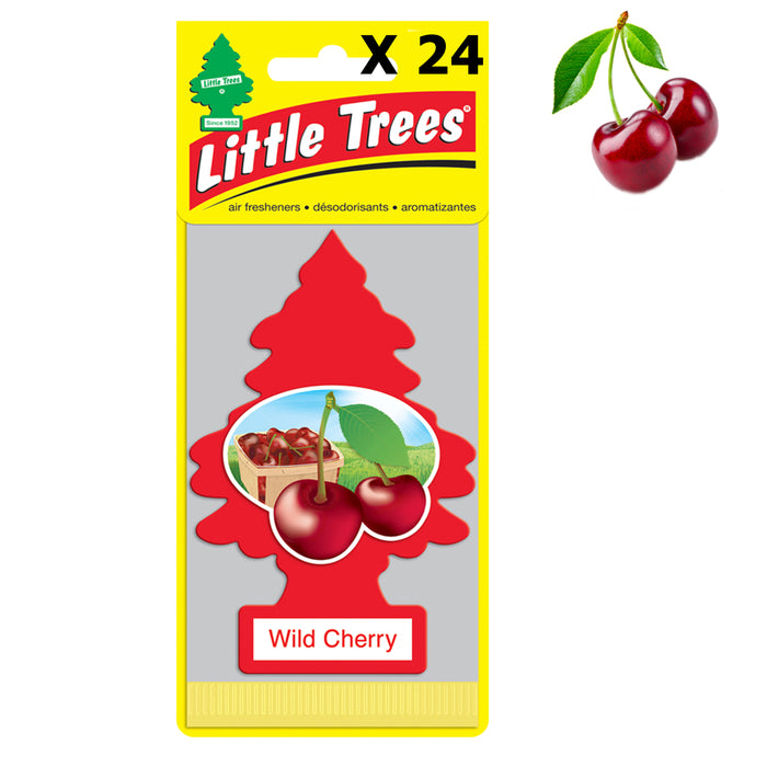 24x Little Trees Wild Cherry Scent Air Fresheners Hang Car Auto Pack Home Office
