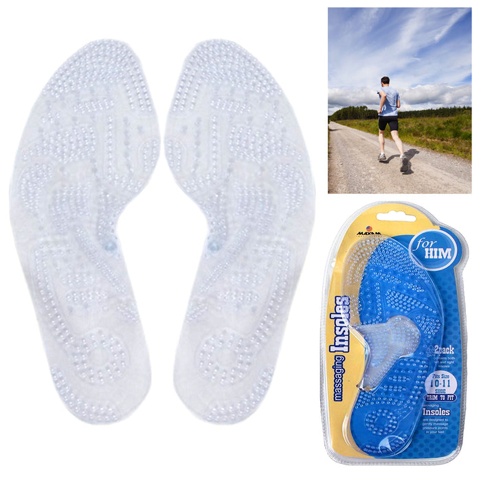 1 Pair Men's Orthotic Foot Massaging Insoles Insert Pads Therapy Shoe Size 10-11