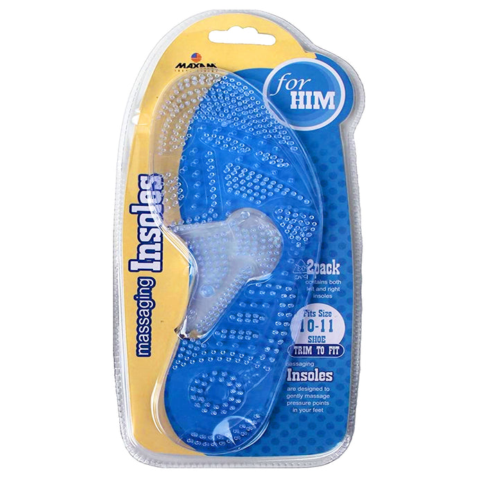 1 Pair Men's Orthotic Foot Massaging Insoles Insert Pads Therapy Shoe Size 10-11
