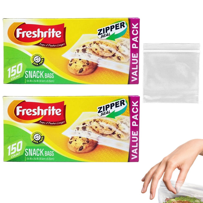 300 Zipper Seal Sandwich Snacks Bags Lunch School Food Storage BPA Free Kitchen