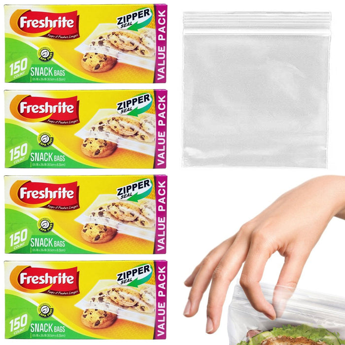 600 Zip Sandwich Bags Resealable Snacks Food Storage Lunch School BPA Free Clear