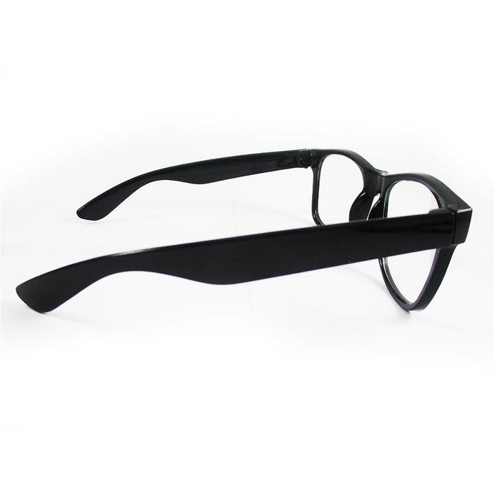 Black Nerdy Geek Old School Clear Lens Horn Rim Eye Glasses Plastic Frame New