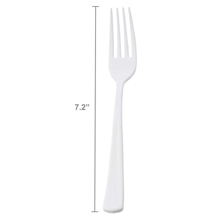 48x White Plastic Heavy Duty Forks High Quality Cutlery Party Tableware Wedding