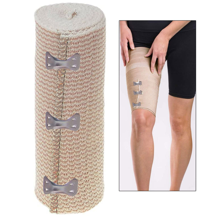 12 Rolls Elastic Bandages 6" Clip Body Wrap Thigh Calf Flexible Large Sport