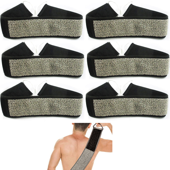 6 Pc Exfoliating Loofah Loofa Back Strap Bath Shower Body Sponge Scrubber Brush