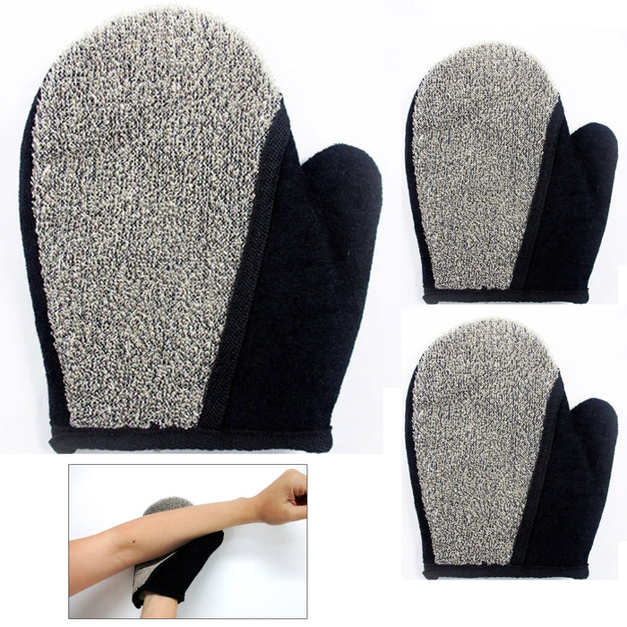 3 Pack Exfoliating Bath Glove Shower Spa Massage Body Scrubs Remove Dead Skin