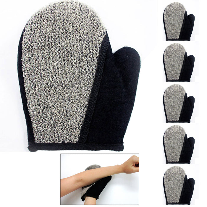 6 Pc Exfoliating Spa Bath Gloves Loofa Brush Scrub Shower Glove Skin Scrubber