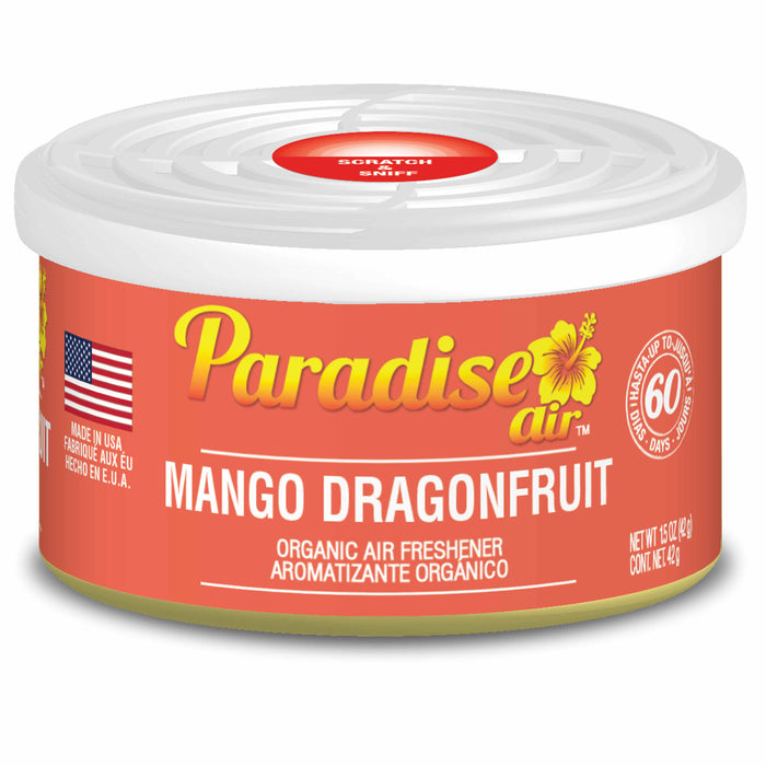 2 Paradise Organic Air Freshener Mango Dragonfruit Scent Fiber Can Home Aroma