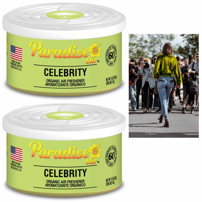 2 Pc Paradise Organic Air Freshener Celebrity Scent Fiber Can Home Car Aroma