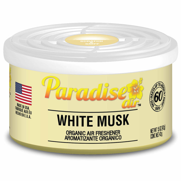 4 Pc Paradise Organic Air Freshener White Musk Scent Fiber Can Home Car Aroma