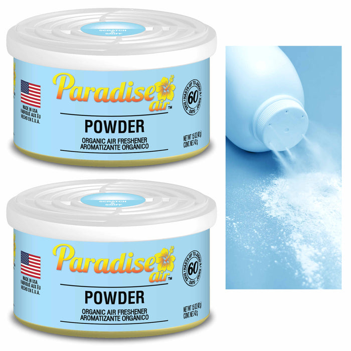 2 Pc Paradise Organic Air Freshener Powder Scent Fiber Can Home Car Fresh Aroma