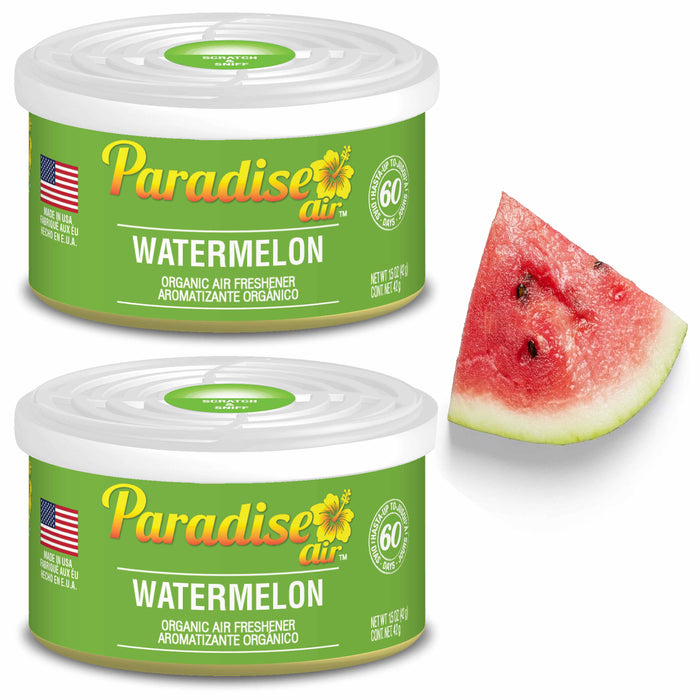 2 Pc Paradise Organic Air Freshener Watermelon Scent Fiber Can Home Car Aroma