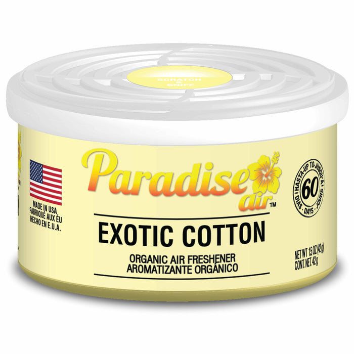 2 Pc Paradise Organic Air Freshener Exotic Cotton Scent Fiber Can Home Car Aroma