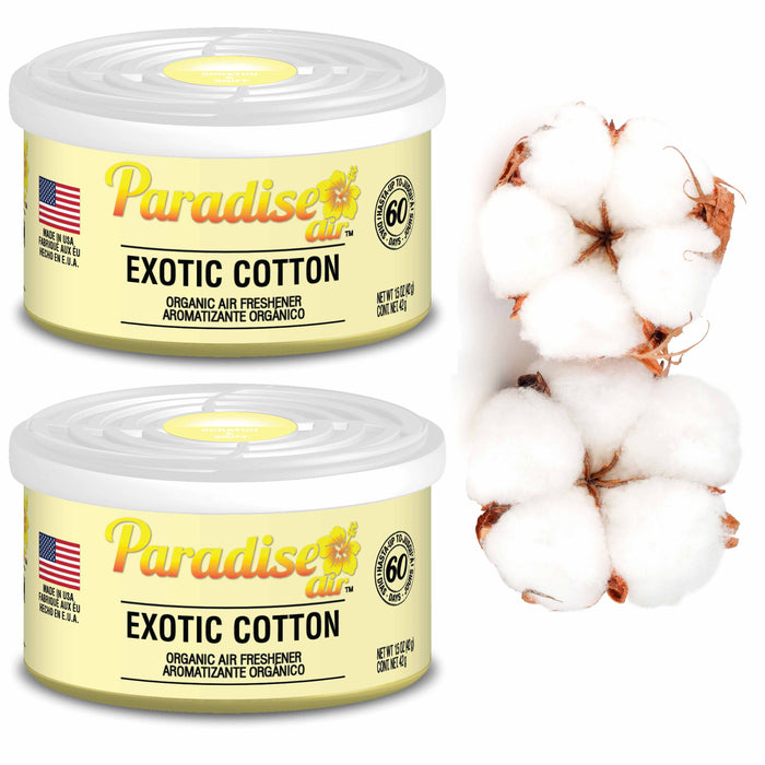 2 Pc Paradise Organic Air Freshener Exotic Cotton Scent Fiber Can Home Car Aroma