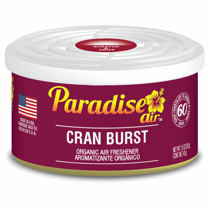 4 Pc Paradise Organic Air Freshener Cran Burst Scent Fiber Can Home Car Aroma