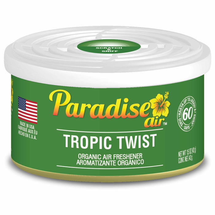 4 Pc Paradise Organic Air Freshener Tropic Twist Scent Fiber Can Home Car Aroma
