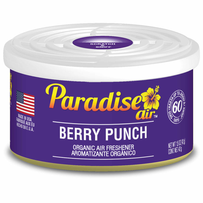 1 Pc Paradise Organic Air Freshener Berry Punch Scent Fiber Can Home Car Aroma