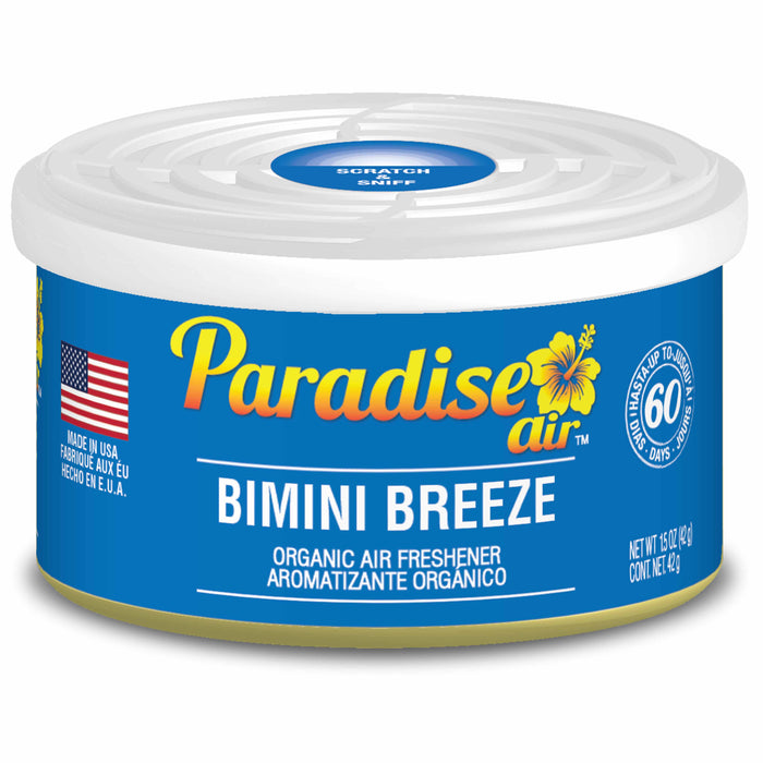 4 Paradise Organic Air Freshener Bimini Breeze Scent Fiber Can Home Car Aroma