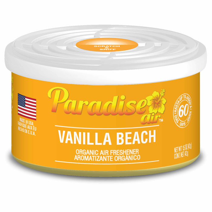 2 Pc Paradise Organic Air Freshener Vanilla Beach Scent Fiber Can Home Car Aroma
