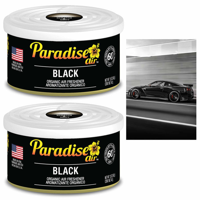 2 Pc Paradise Organic Air Freshener Black Scent Fiber Can Home Office Car Aroma
