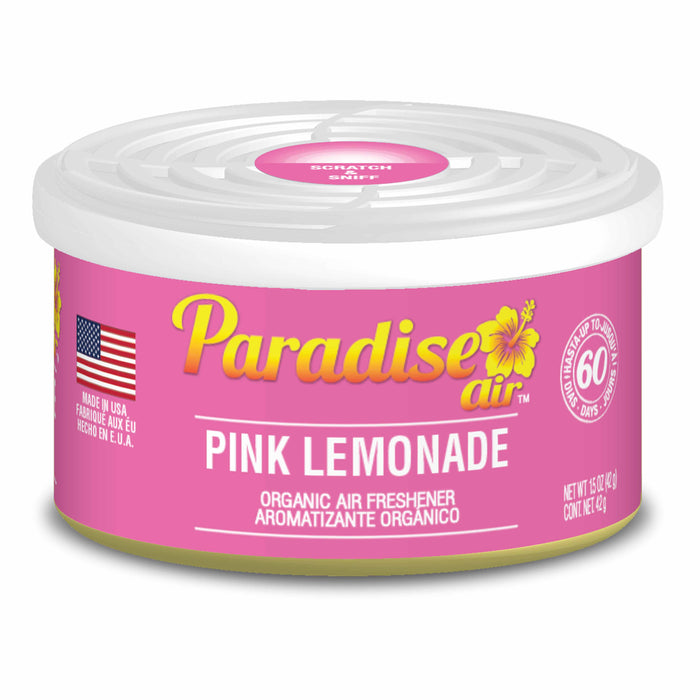 4 Pc Paradise Organic Air Freshener Pink Lemonade Scent Fiber Can Home Car Aroma