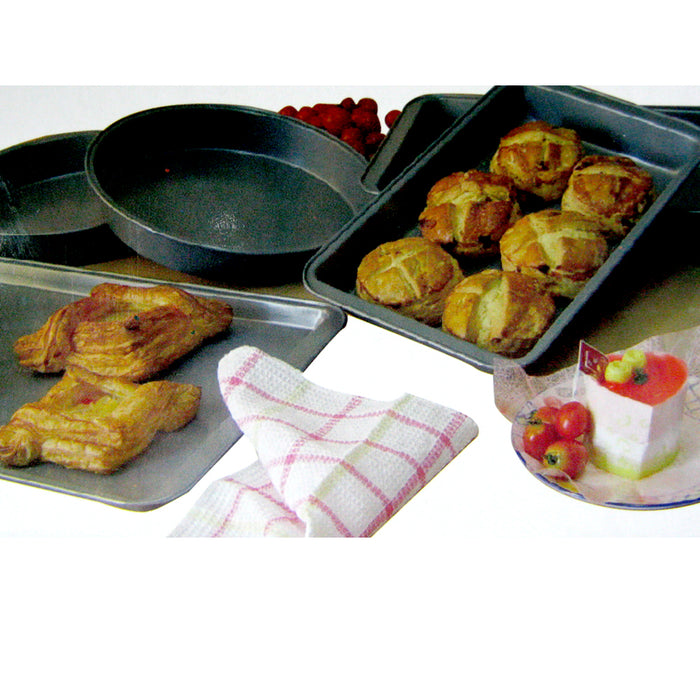 5 pc Nonstick Bakeware Set Cooking Pans Cookie Sheet Round Cake Bake Oven Roast