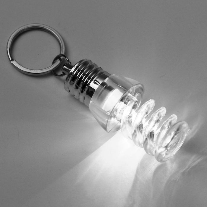 Kikkerland LIGHT BULB LED Keychain key ring choice of 3 shapes:spiral U or round