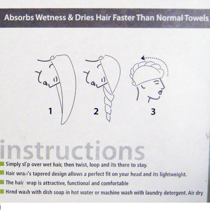4 Pc Microfiber Hair Wrap Towel Drying Bath Spa Head Cap Turban Twist Dry Shower