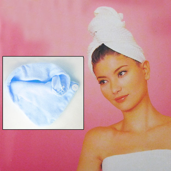 2 Pc Microfiber Hair Wrap Towel Drying Bath Spa Head Cap Turban Twist Dry Shower