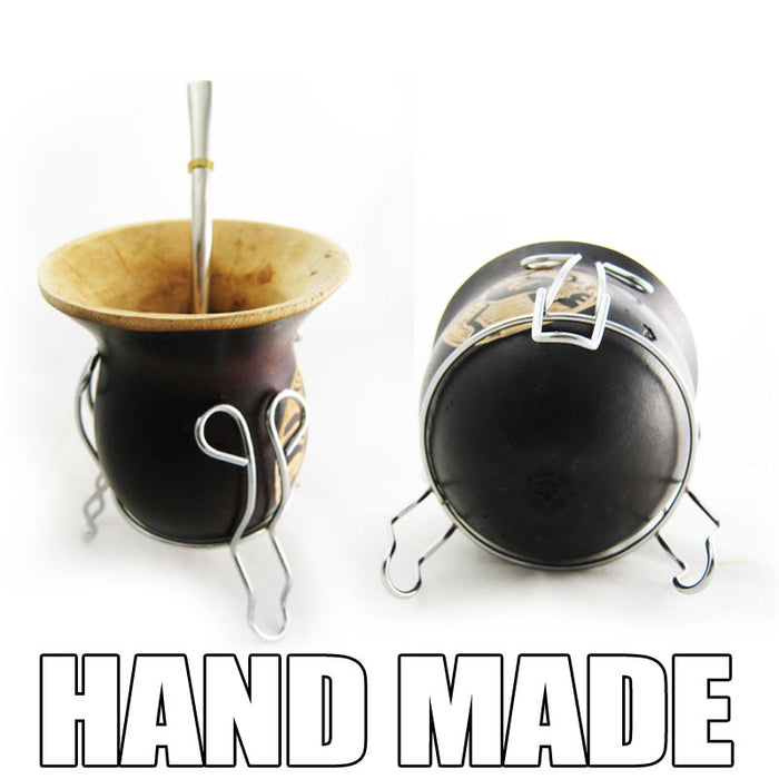 ARGENTINA MATE GOURD YERBA TEA WITH STRAW BOMBILLA KIT ARTISAN HANDMADE GIFT 709