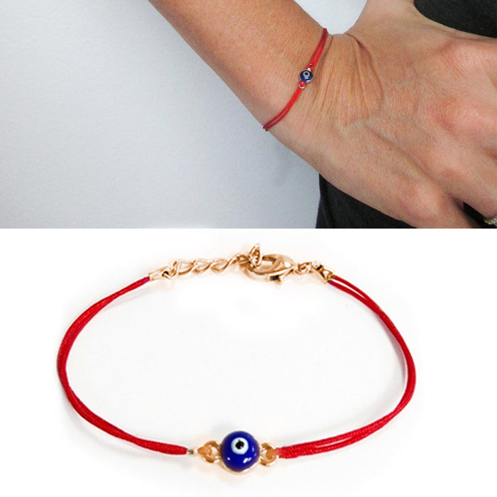 Evil Eye Red String Kabbalah Bracelet Mati Nazar Good Luck Charm Protection Gold