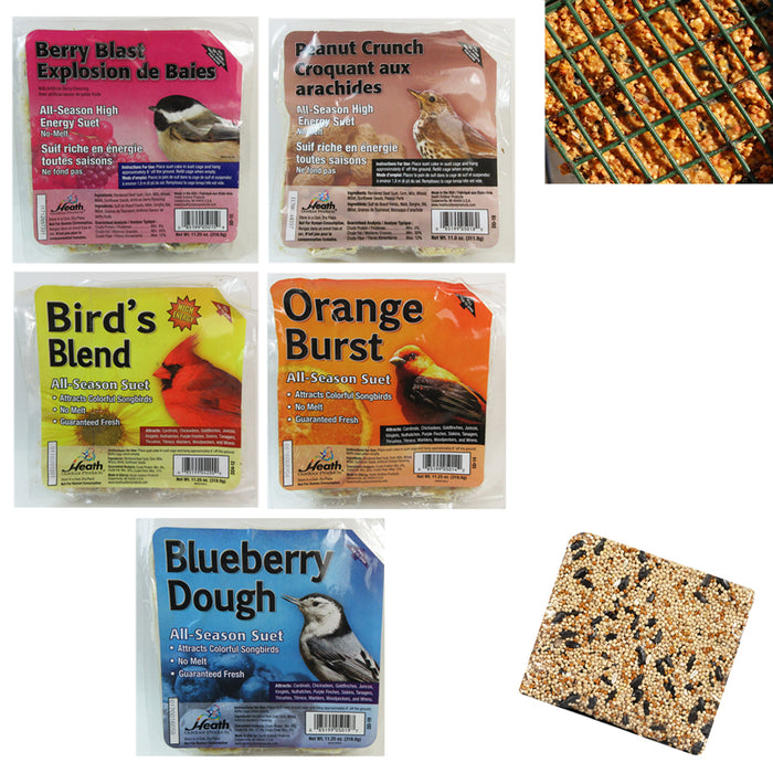 5 Pack All Season Suet Cake Bird Food Heath Outdoor Products Wild Treat 11.25 oz