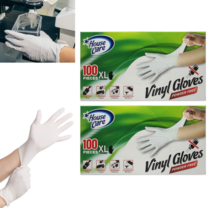 200 Vinyl Disposable Gloves Powder Free Painting Cleaning Automotive XLarge New