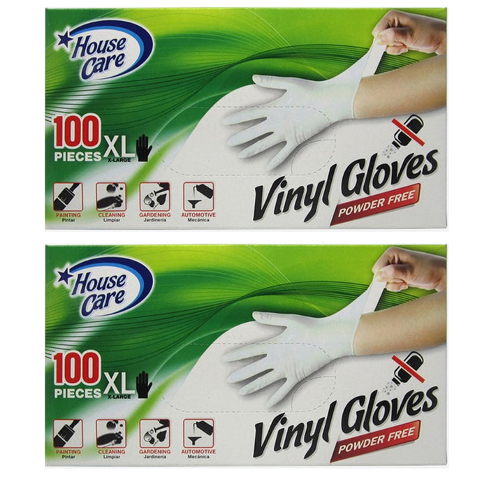 200 Vinyl Disposable Gloves Powder Free Painting Cleaning Automotive XLarge New
