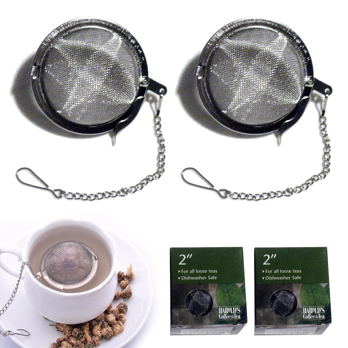 2 X Tea Infuser Ball Mesh Stainless Steel Strainer Filter Diffuse Loose Leaf